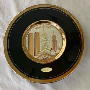 Gold and Black New York Souvenir Plate